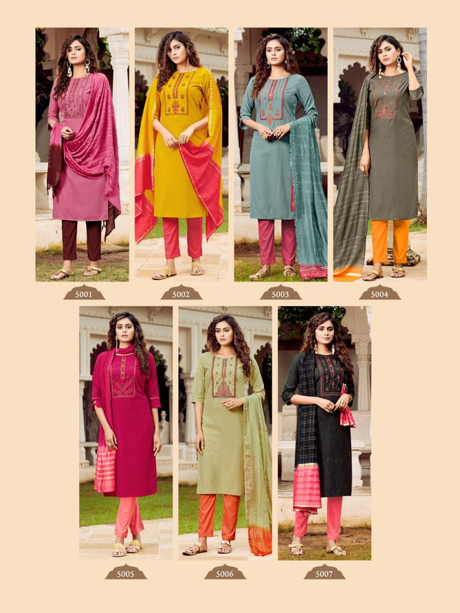 Art Riddhs Rrr Ethnic Wear South Cotton Heavy  Kurti With Dupatta Collection